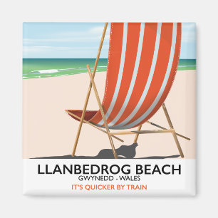 Llanbedrog Beach, Gwynedd Wales Küstenposter Magnet
