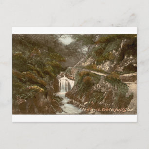 Llanberis Wasserfall Schlucht Vintage Waldansicht Postkarte