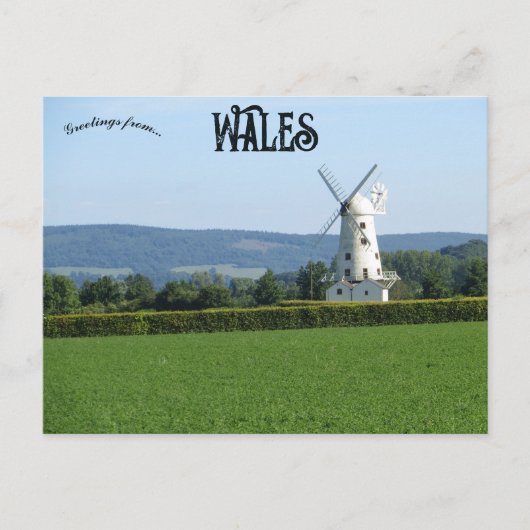 Llancayo Windmill Wales Postkarte (Vorderseite)