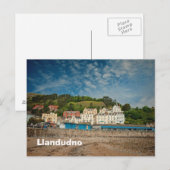 Llandudno Landschaftlich Coastal Beach View in Wal Postkarte (Vorne/Hinten)