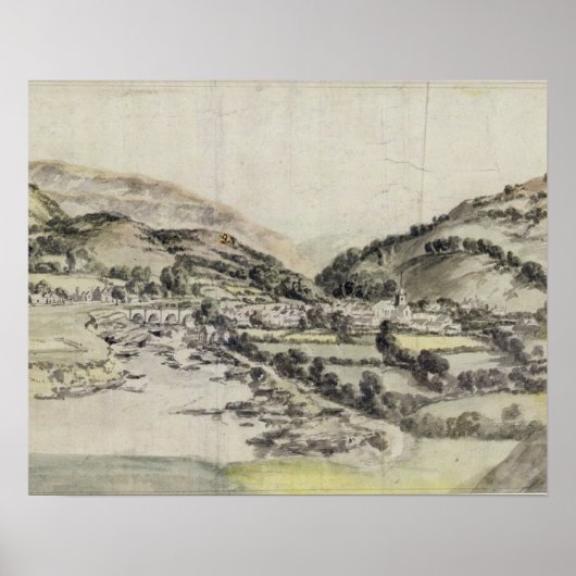 Llangollen-Tal (mit Papier) Poster (Vorne)