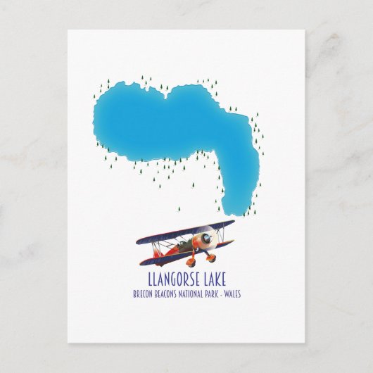 Llangorse Lake Brecon Beacon Karte (Vorderseite)