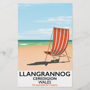 Llangrannog, Strandposter Ceredigion Wales Briefpapier