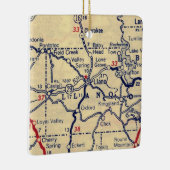 Llano TX 1945 Karte Keramikornament (Rechts)