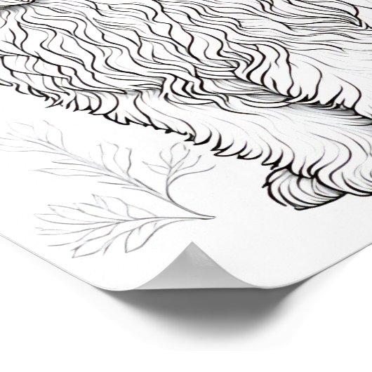 Llasa Apso Dog Aduloring Poster (Ecke)