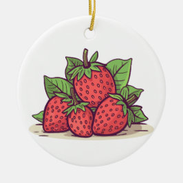 llavero fresita keramik ornament