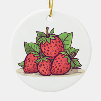 llavero fresita keramik ornament