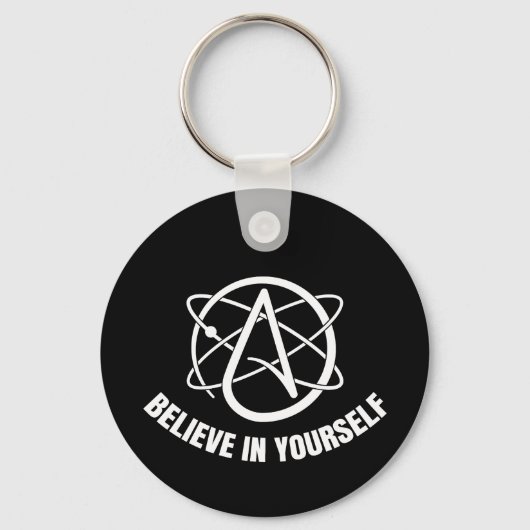 Llavero metálico circular de ateísmo y ciencia. schlüsselanhänger (Vorderseite)