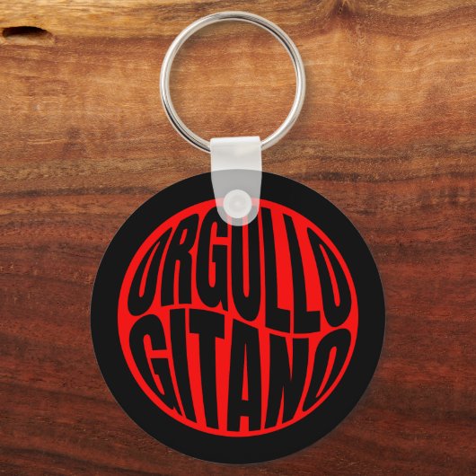 Llavero metálico circular negro: Orgullo gitano. Schlüsselanhänger (Vorderseite)