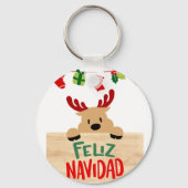 Llavero navideño con imagen de reno  schlüsselanhänger (Vorderseite)