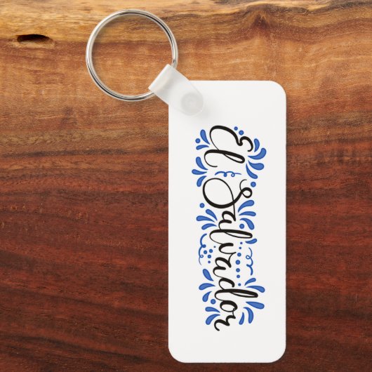 Llavero Rectangular con Diseño de El Salvador Schlüsselanhänger (Vorderseite)