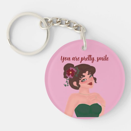 llavero tu eres linda para dama schlüsselanhänger (Vorderseite)