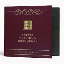 LLC: Personalisierter Binder aus Burgundy-Leder-Mo