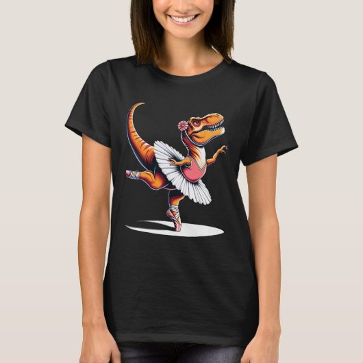 Llerina T-rex Dancing  T-Shirt (Vorderseite)