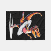 Llerina T-Rex tanzt  Fleecedecke (Vorderseite (Horizontal))