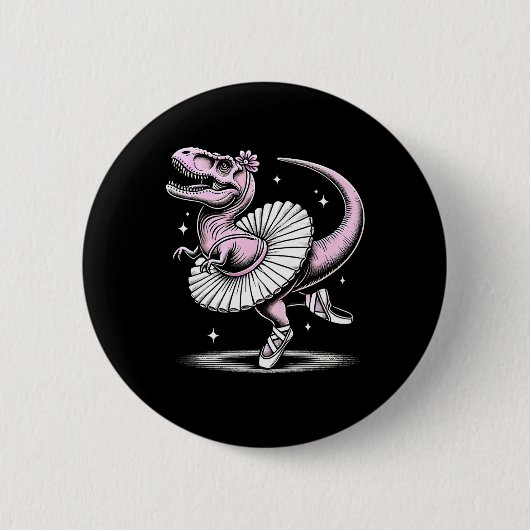 Llet Dancing T-rex In Tutu And Slippers  Button (Vorderseite)