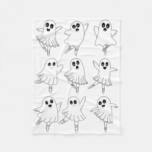 Llet Ghost Dance Tanzlehrer Halloween Fleecedecke (Vorderseite)