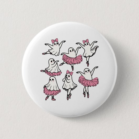 Llet Ghost Dancer Niedlich Boo Dancing Halloween Button (Vorderseite)