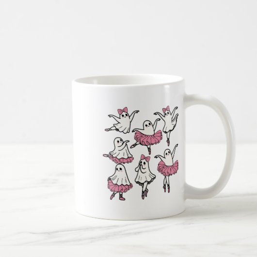 Llet Ghost Dancer Niedlich Boo Dancing Halloween Kaffeetasse (Rechts)