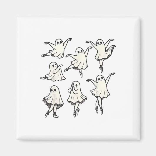 Llet Ghost Llet Dancer Spooky Tanzlehrerin Hallow Magnet (Vorne)