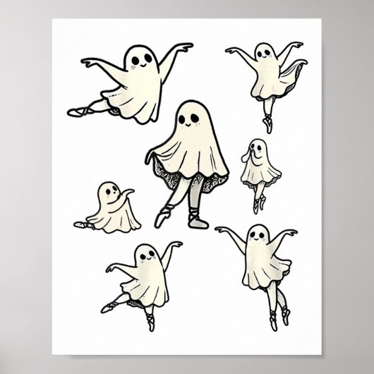 Llet Ghost Llet Dancer Spooky Tanzlehrerin Hallow Poster (Vorne)