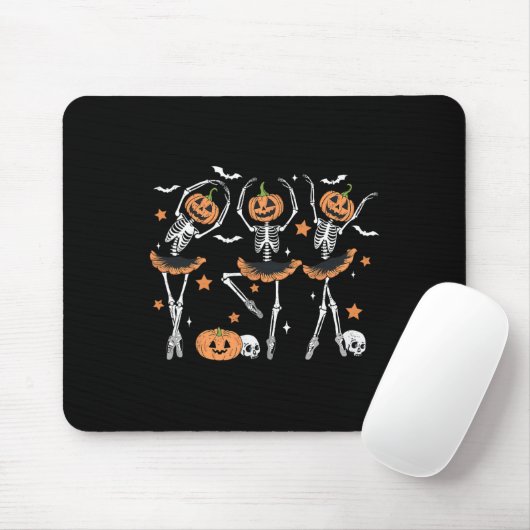 Llet Pumpkin Skeleton Beängstigend Halloween Men W Mousepad (Mit Mouse)