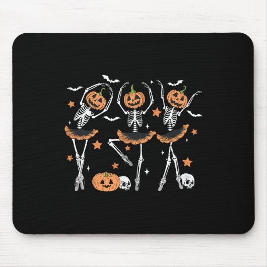 Llet Pumpkin Skeleton Beängstigend Halloween Men W Mousepad (Vorne)