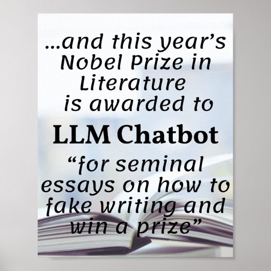 LLM Chatbot Gewinner des Literaturnobelpreises Poster (Vorne)