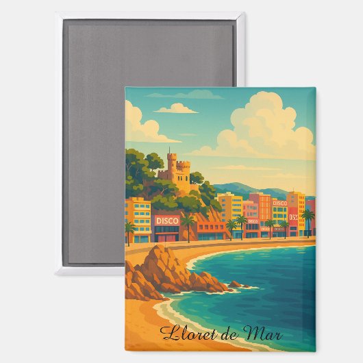 Lloret de Mar Spanien Vintage Magnet (Vorderseite/Rückseite)