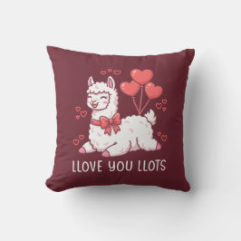 Llove You Llots - Kawaii Lama Valentinstag Kissen