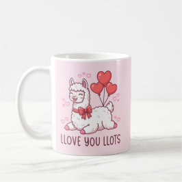 Llove You Llots - Kawaii Llama Valentine Kaffeetasse