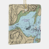 Lloyd Harbor NY Nautical Chart Keramikornament (Rechts)
