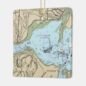 Lloyd Harbor NY Nautical Chart Keramikornament (Links)