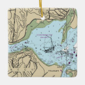 Lloyd Harbor NY Nautical Chart Keramikornament (Vorderseite)