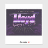 Lloyd Name Vorname lila retro Sticker Geburtstag (Blatt)