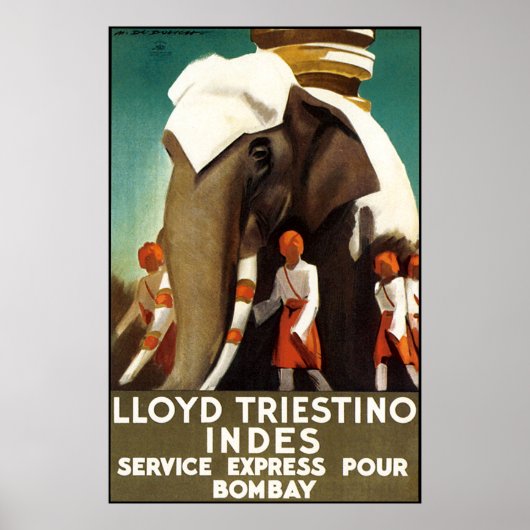 Lloyd Triestinao Line bis Bombay Poster (Vorne)