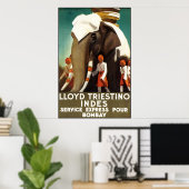 Lloyd Triestinao Line bis Bombay Poster (Heimbüro)