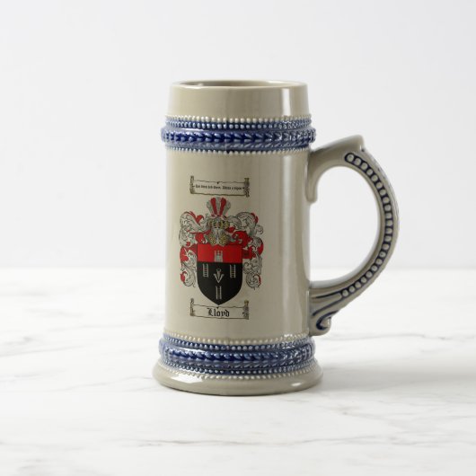 Lloyd-Wappen Stein/Lloyd-Familienwappen-Tasse Bierglas (Rechts)