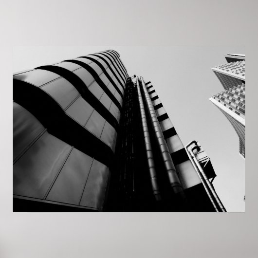 Lloyds Building central London black and white Poster (Vorne)