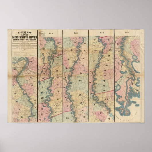 Lloyd's Karte des Unteren Mississippi Poster (Vorne)