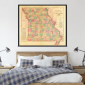 Lloyd's Offical Map of Missouri (1861) Leinwanddruck (Insitu (Schlafzimmer))