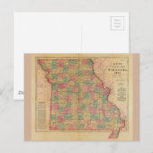 Lloyd's Offical Map of Missouri (1861) Postkarte (Vorne/Hinten)