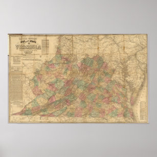 Lloyds offizielle Karte des Staat Virginia Poster