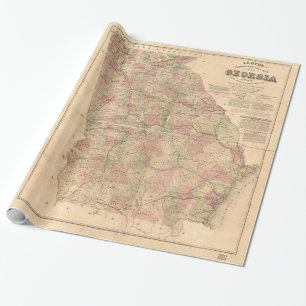 Lloyds topografische Karte von Georgia (1864) Geschenkpapier