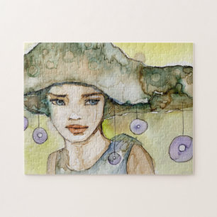 llustration eines schönen, empfindlichen Mädchen Puzzle