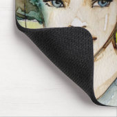 llustration eines schönen, empfindlichen Mädchens Mousepad (Ecke)