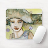 llustration eines schönen, empfindlichen Mädchens Mousepad (Mit Mouse)