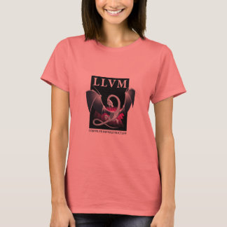 LLVM - Schwarzweiß-Shirt von Frauen - Vorderes Log T-Shirt