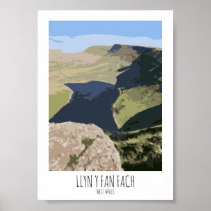 Llyn Y Fan Fach - Eisenbahn-Poster-Stil drucken Poster