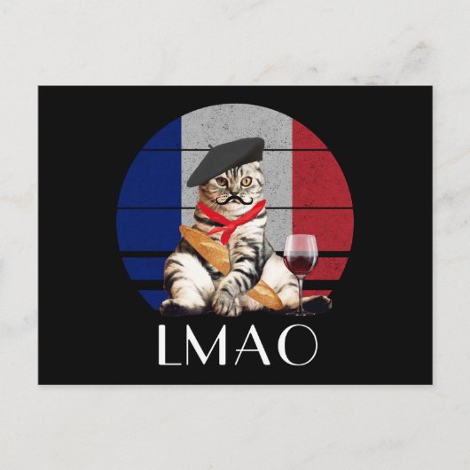 LMAO Le Meow French Cat Postkarte (Vorderseite)